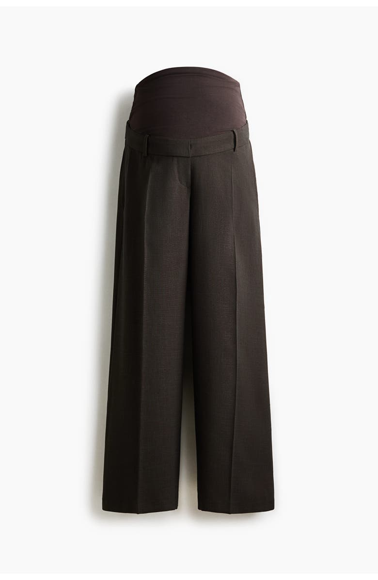 H&M Mama Wide Tailored Trousers, Main, color, Dark Brown