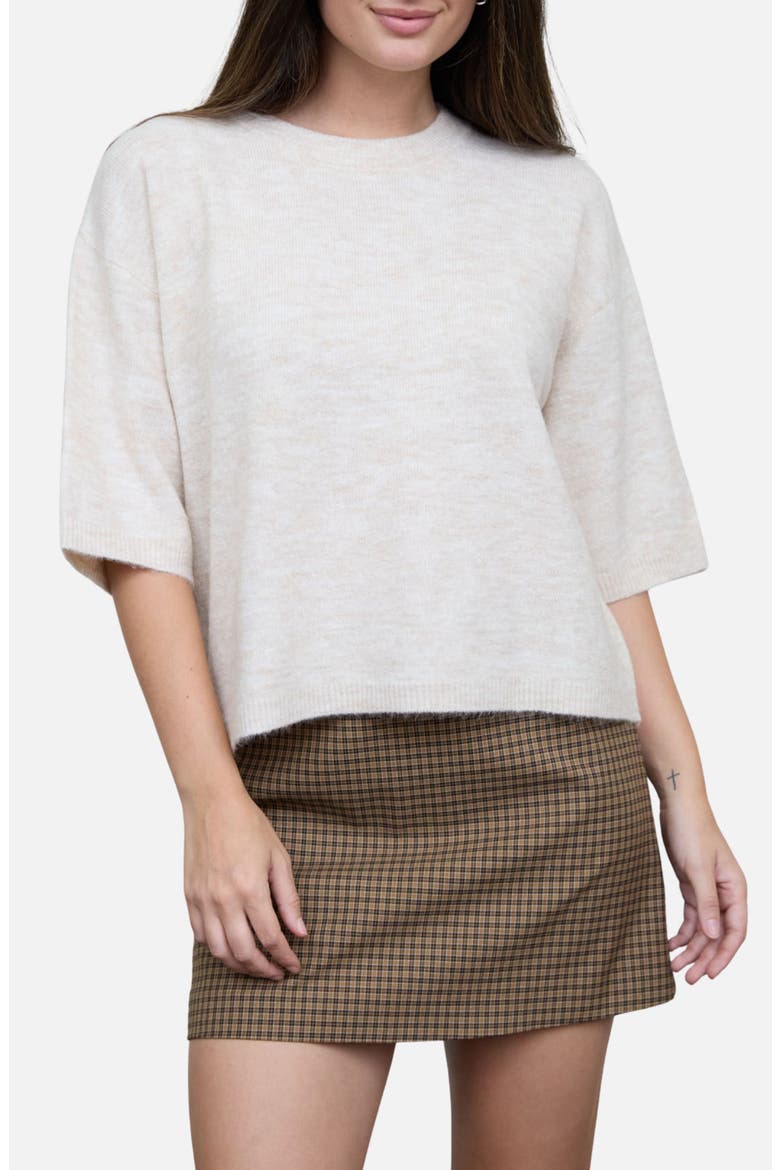 Crewneck Sweater with Elbow Length Sleeves, Main, color, OATMEAL