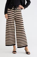 L'AGENCE Gaelle Pointelle Knit Wide Leg Ankle Pants