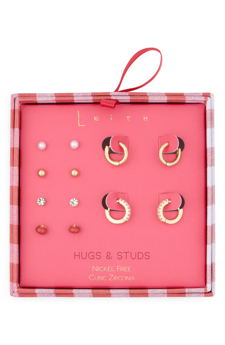 Leith 6-Pack Tomato Assorted Earrings Set, Main, color, Red Multi- Gold