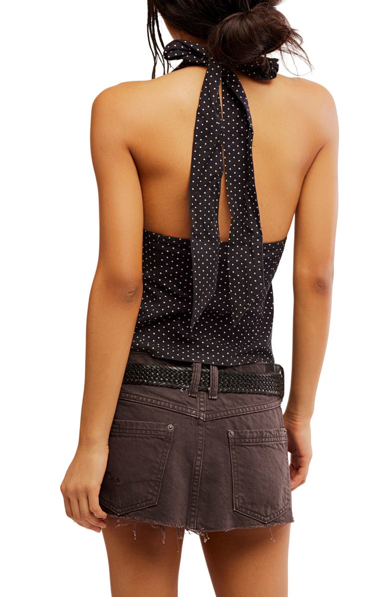 Free People Ramona Halter Crop Top, Alternate, color, Black Combo