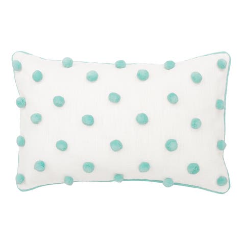 Surf Dot Rectangle Oblong Tufted Decorative Accent Pillow