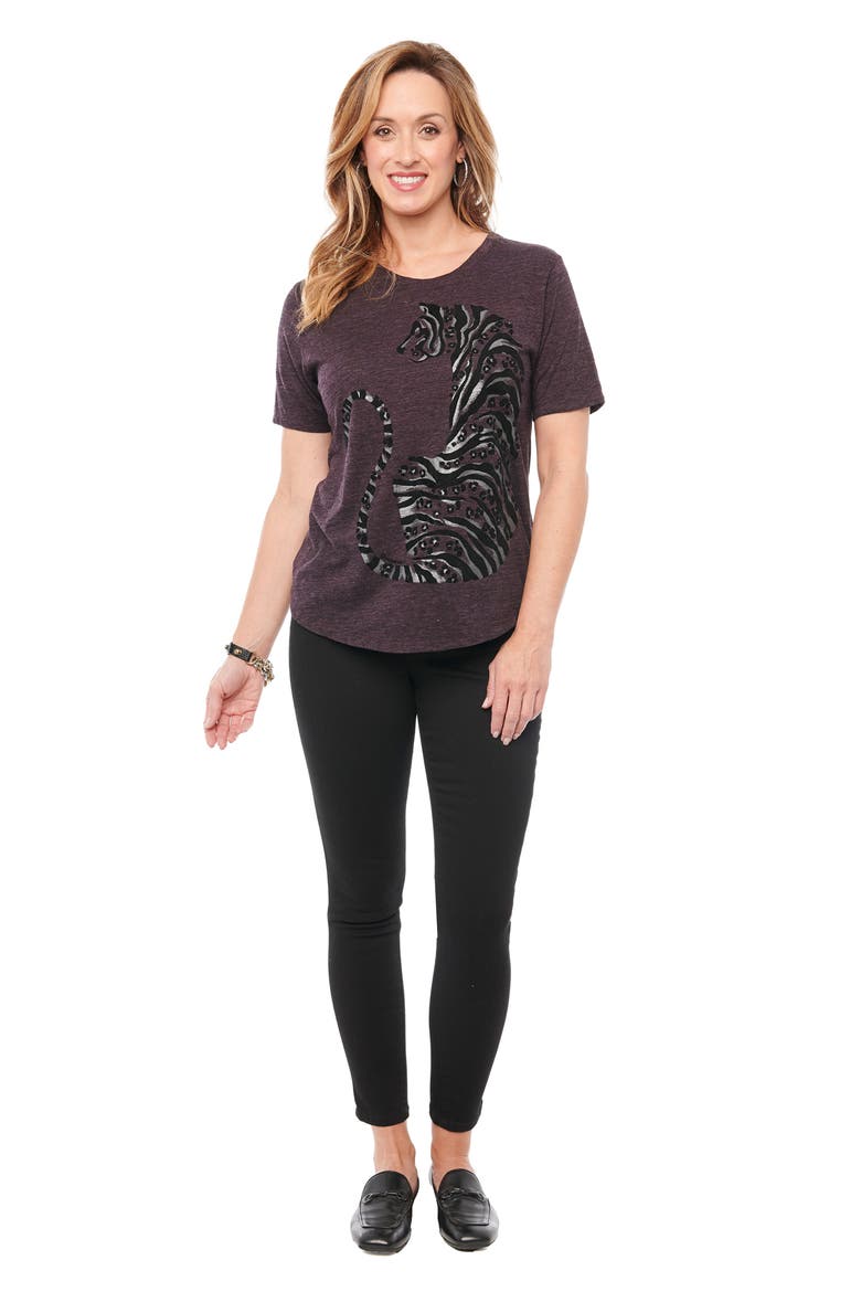 Wild Cat Graphic Tee (Nordstrom Exclusive), Alternate, color, HEATHER CONCORD GRAPE