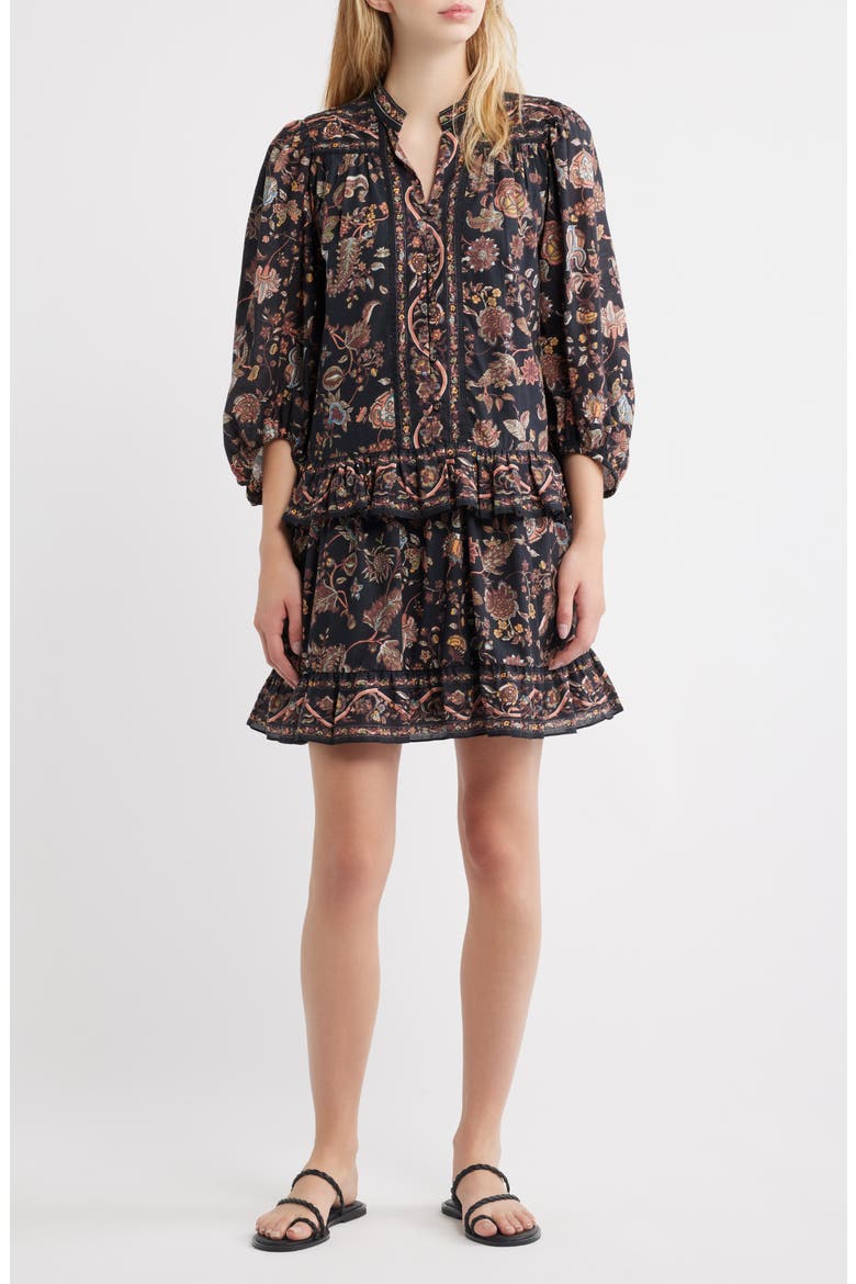 Emily Organic Cotton Minidress, Main, color, BOIS PRINT