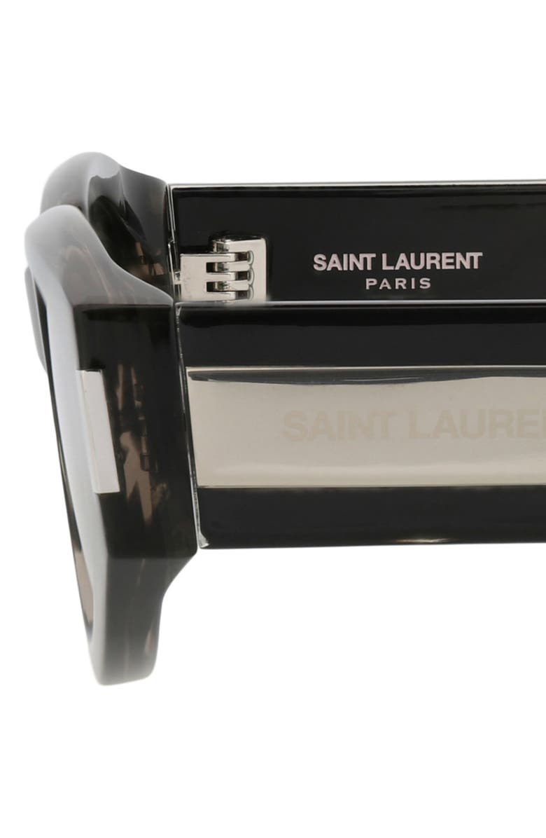 Saint Laurent 56mm Oval Sunglasses, Alternate, color, Havana Crystal Grey
