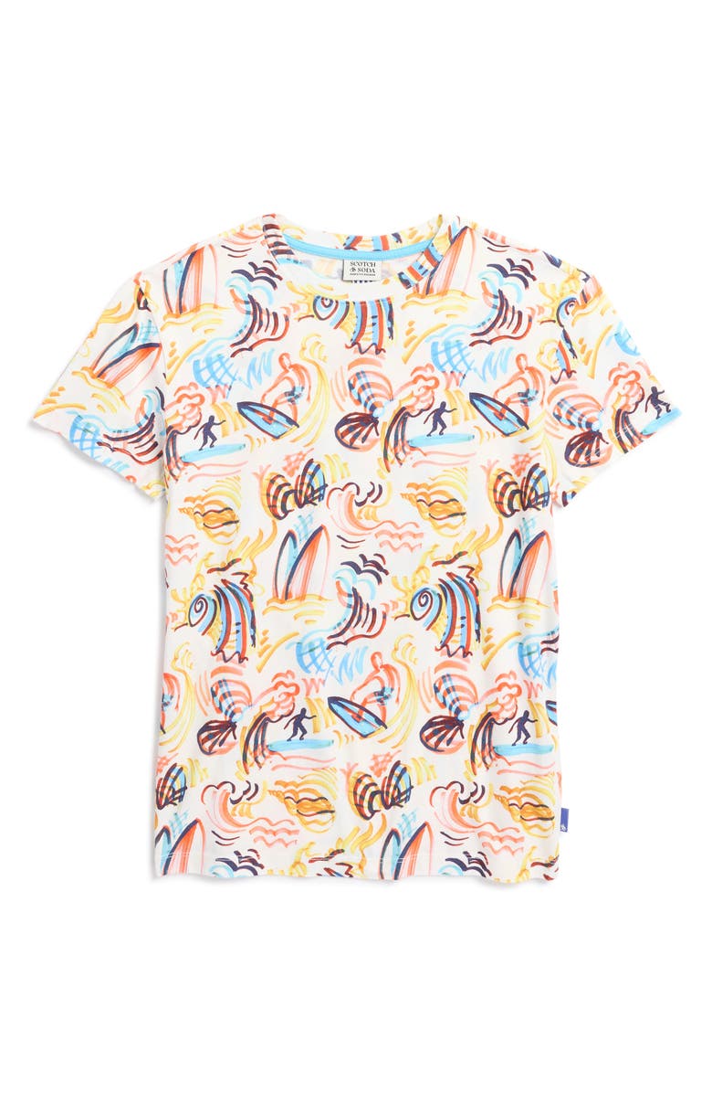 Scotch & Soda Kids' Skate Fit Printed T-Shirt, Main, color, 