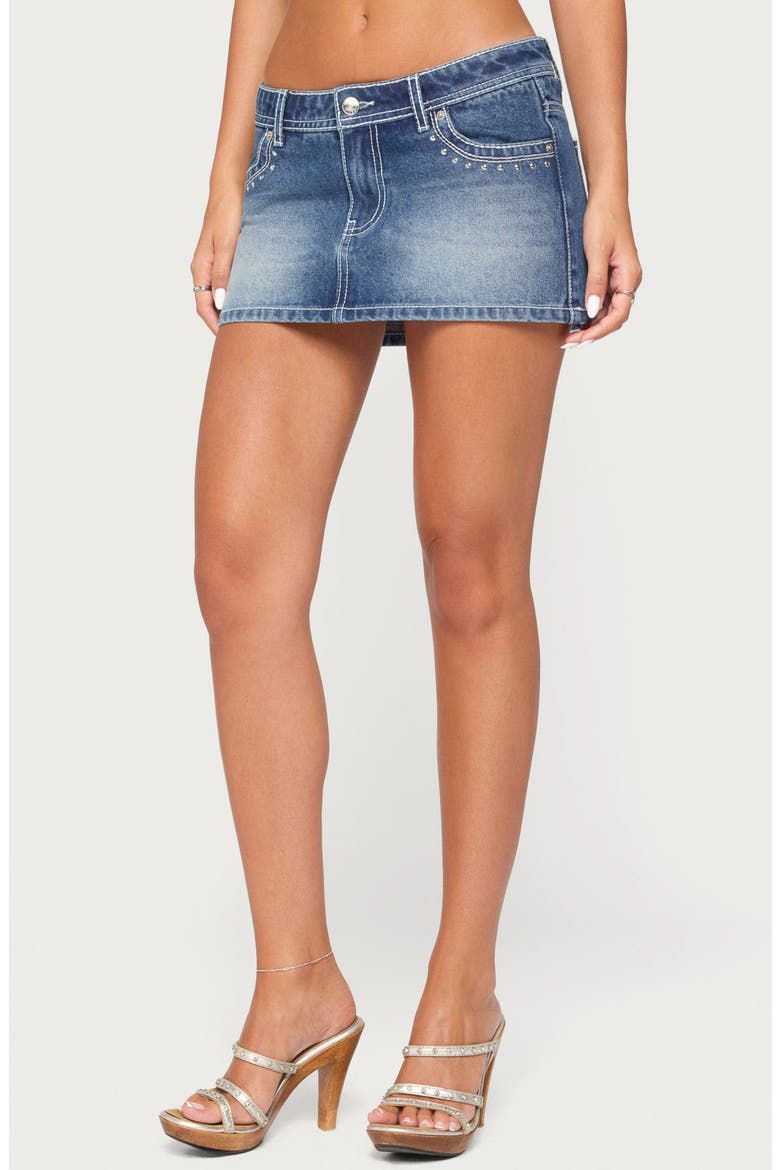 Elixa Denim Mini Skort, Alternate, color, MEDIUM-BLUE