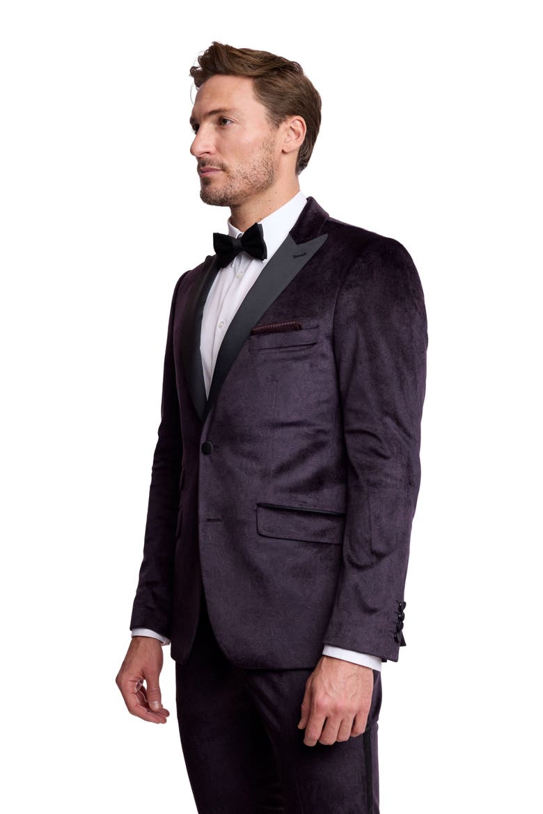 Kyle Peak Lapel Velvet Tuxedo Jacket, Alternate, color, DEEP PURPLE VELVET