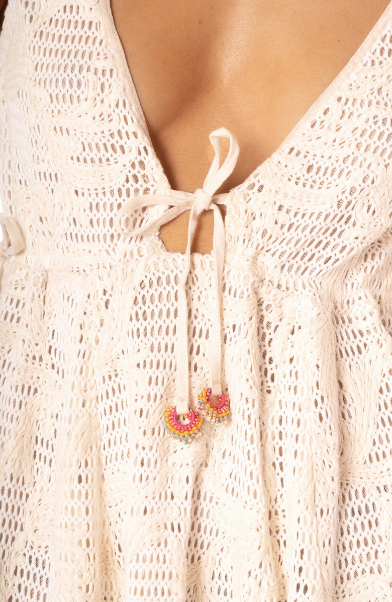 Maaji Nova Cotton Cover-Up Mini Sundress, Alternate, color, Open White