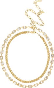 Ettika Set of 2 Crystal & Chain Link Necklaces