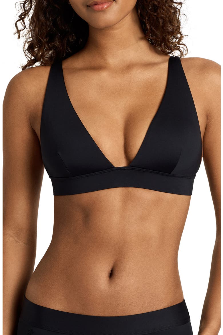 Banded Tall Bikini Top, Main, color, BLACK