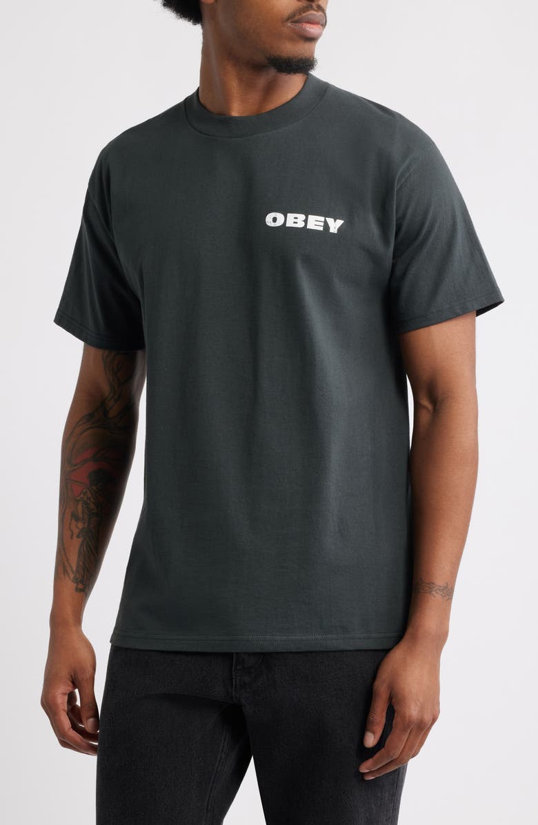 Obey We See You Graphic T-Shirt, Main, color, Vintage Black