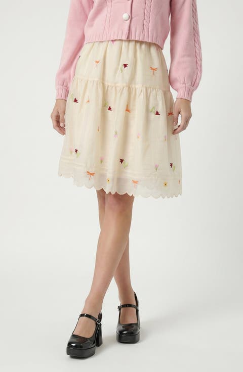 Embroidered Tulle Skirt
