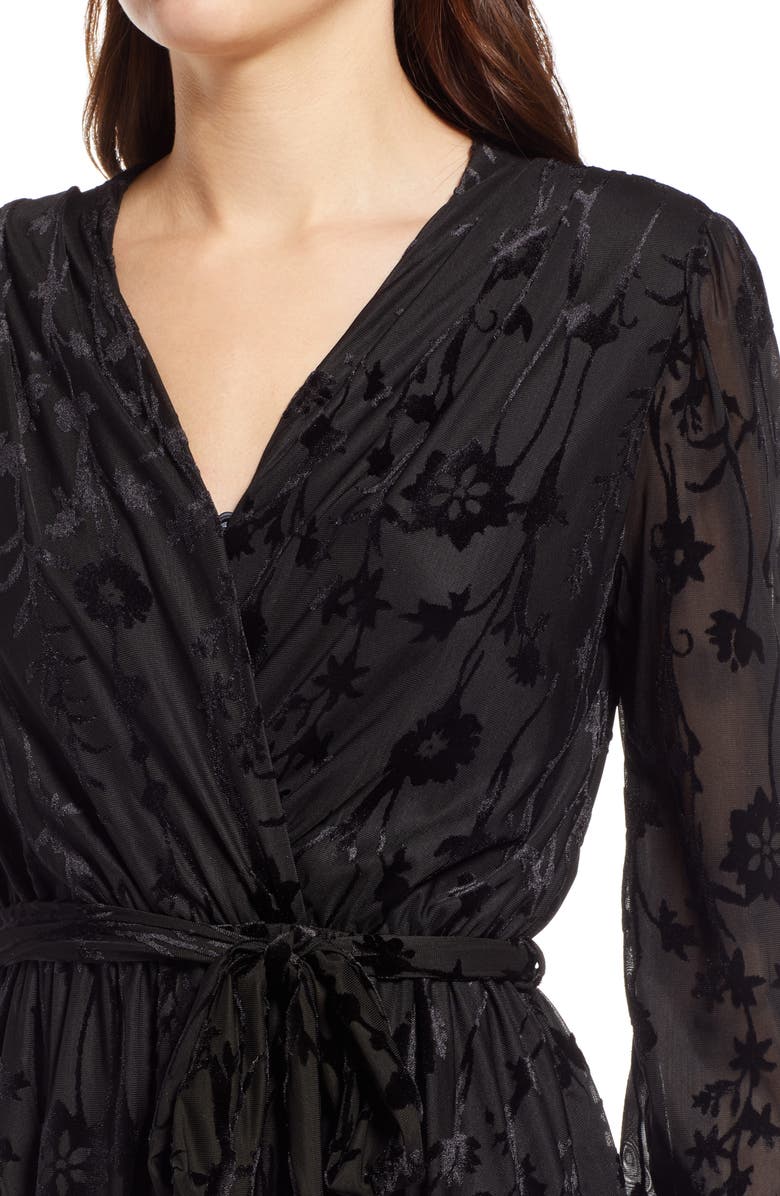 Fraiche by J Anna Burnout Velvet Wrap Dress, Alternate, color, 