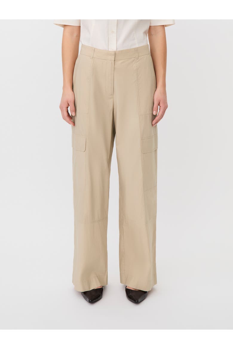 MaPlythora Wide Leg Cargo Trousers, Main, color, White Pepper