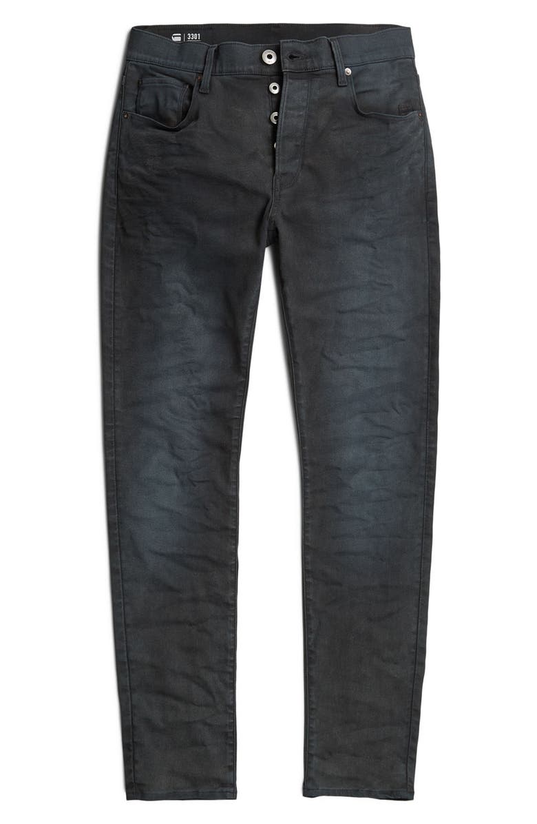G-STAR 3301 Slim Fit Jeans, Alternate, color, Dark Aged Grey