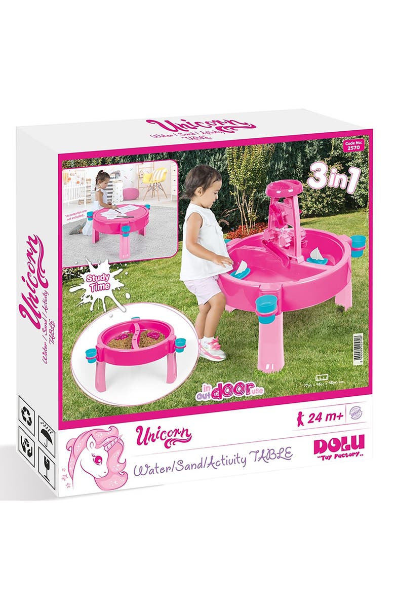 Dolu 3In1 Water & Sand Activity Table Unicorn, Ages 2+, Alternate, color, Multicolored