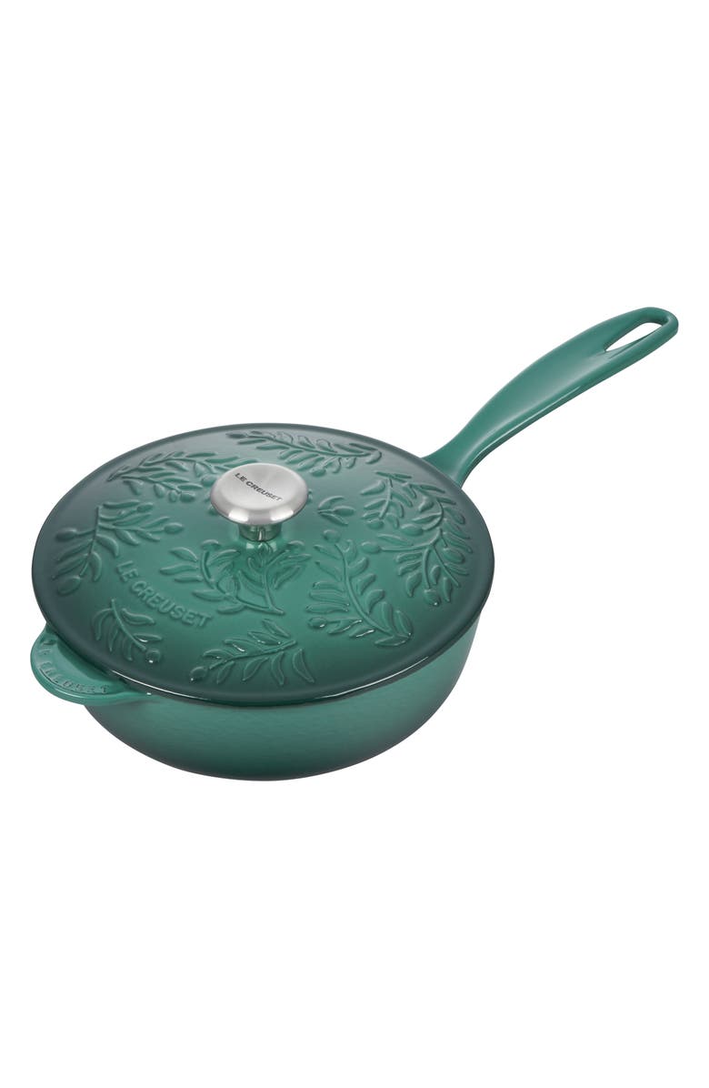 Le Creuset Olive Branch Enameled Cast Iron Saucier, Alternate, color,
