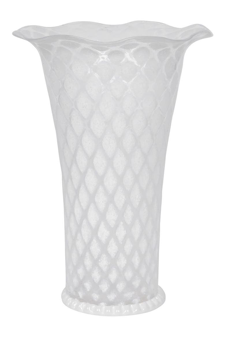 Trellis Glass Vase, Main, color, WHITE
