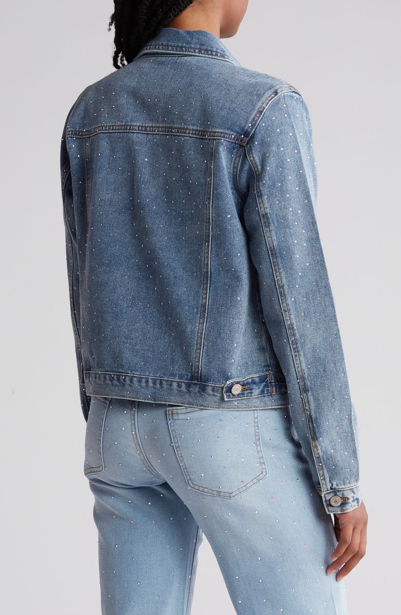 FLYING ANGEL Rhinestone Denim Jacket, Alternate, color,