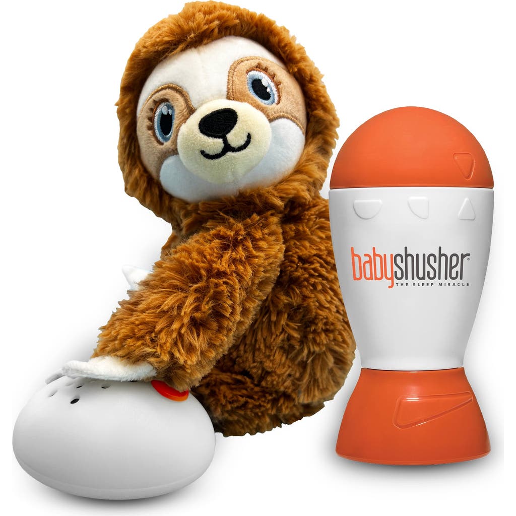 Soothing Sleep Duo Baby Shusher and Soft Cuddle Sloth for Peaceful Naps in Brown & White & Orange  product