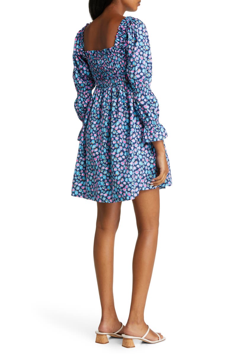 Lilly Pulitzer<sup>®</sup> Beyonca Spot Print Smocked Cotton Babydoll Dress, Alternate, color, 