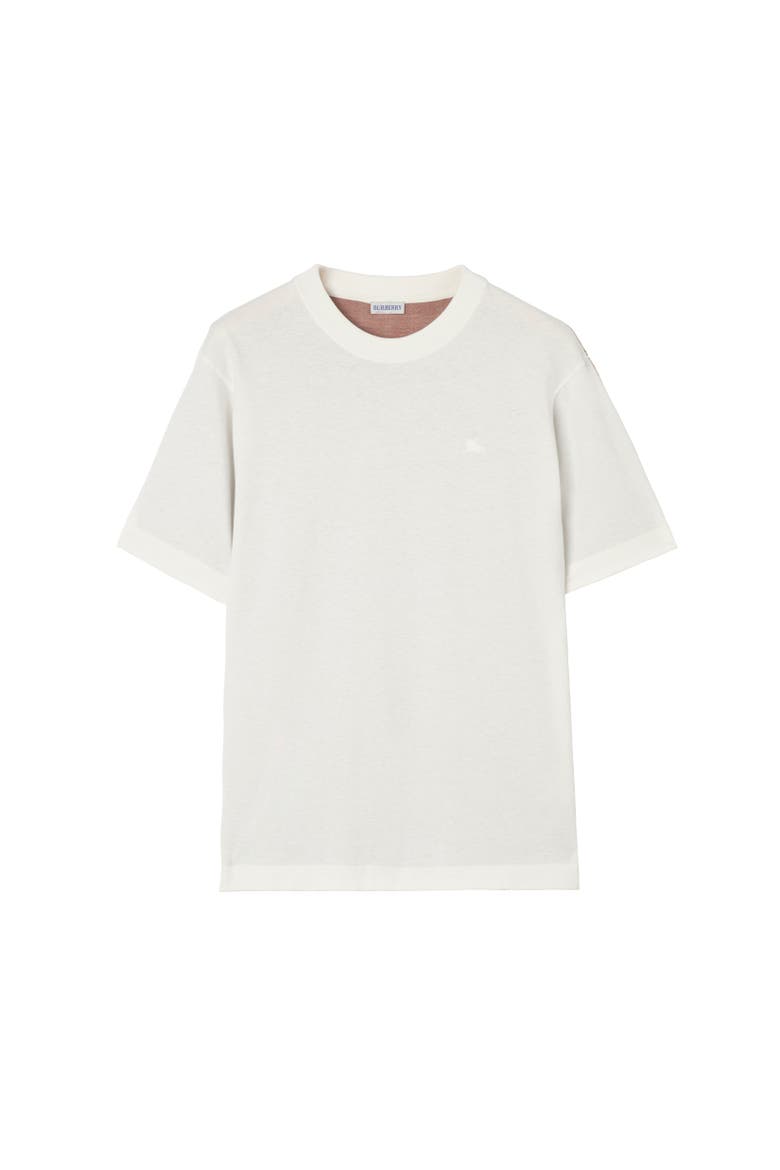 Check Cotton T-shirt, Alternate, color, Chalk white