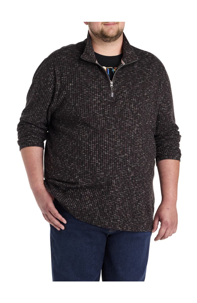 Robert Graham DXL Big & Tall 1/4-Zip Pullover, Main, color, Black