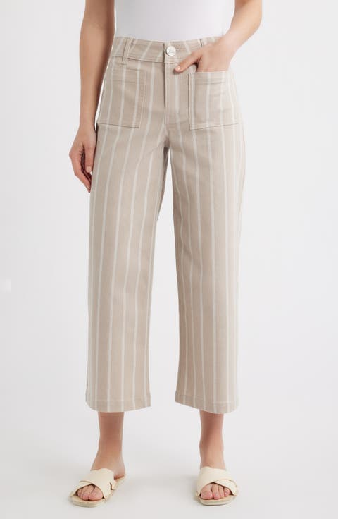 Stripe Crop Wide Leg Pants