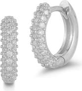 SPHERA MILANO Pavé Cubic Zirconia Huggie Hoop Earrings