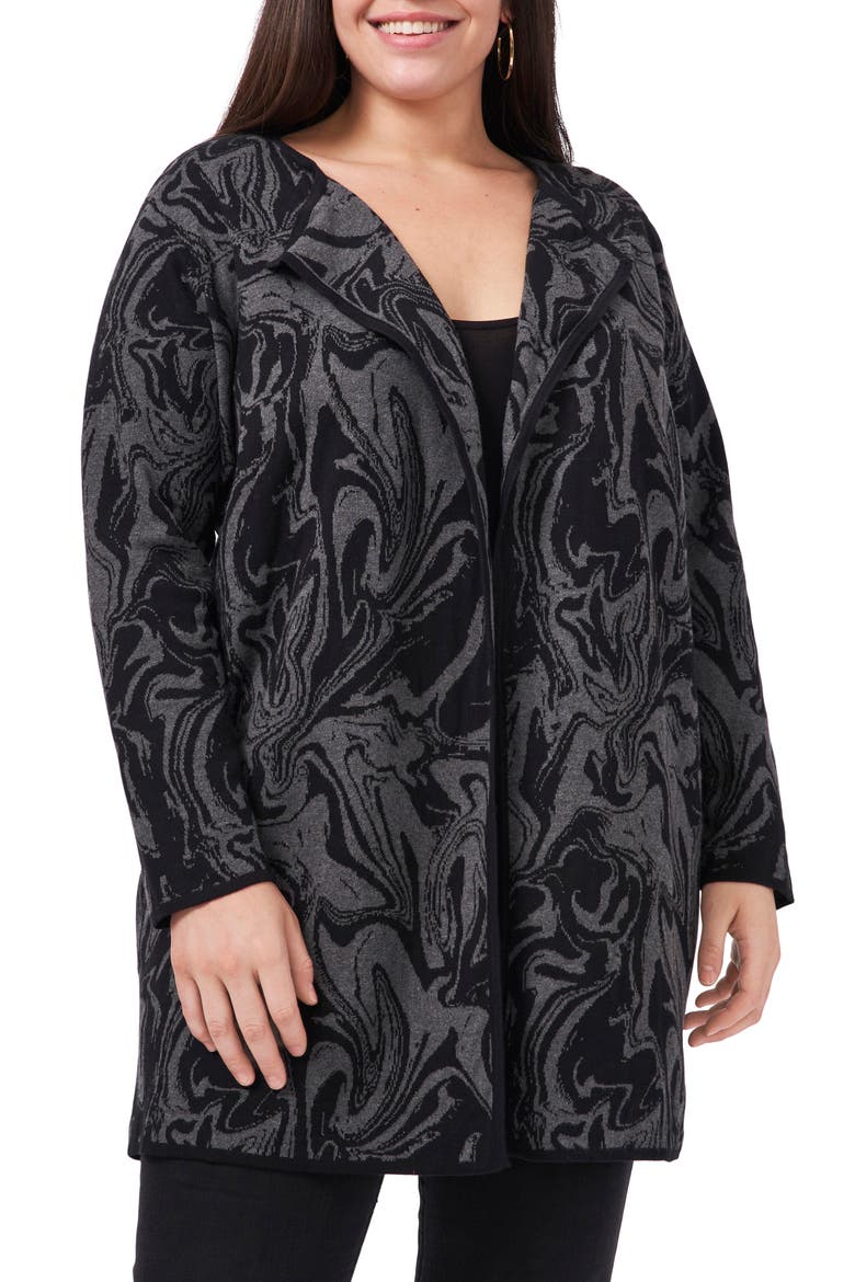 Open Front Knit Jacket, Main, color, RICH BLACK