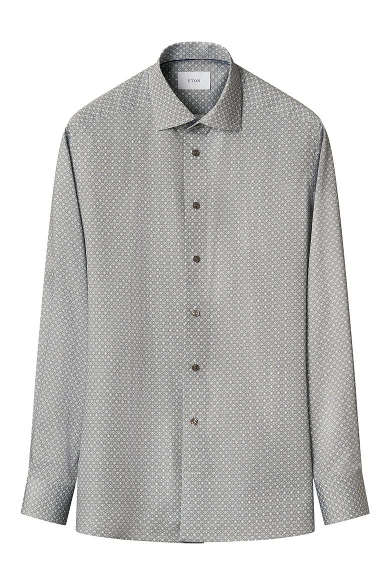 Contemporary Fit Print Dress Shirt, Alternate, color, MEDIUM BLUE