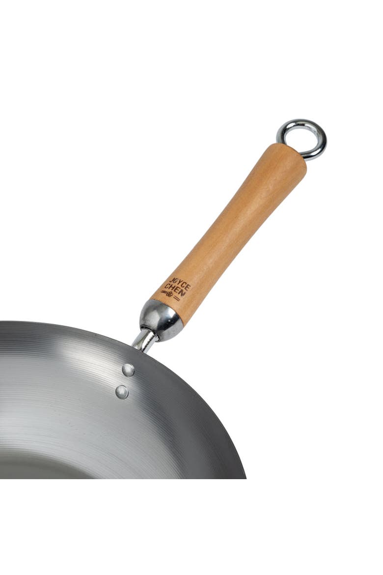 Uncoated Carbon Steel Stir Fry Pan with Birch Handle, 12-Inch, Alternate, color, Metallic Silver