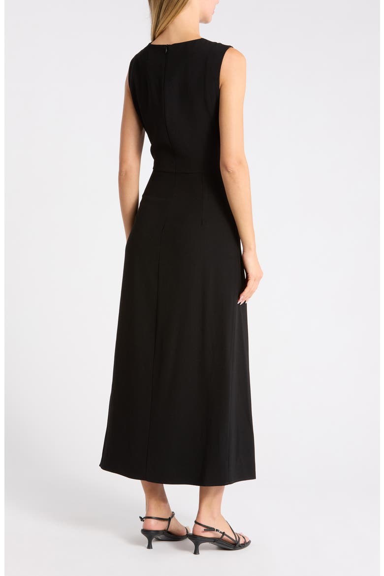 Side Ruched Sleeveless Dress, Alternate, color, BLACK