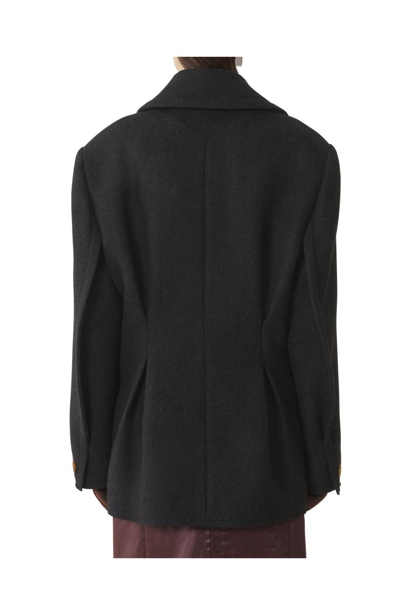Lanvin Wool Peacoat, Alternate, color, Anthracite