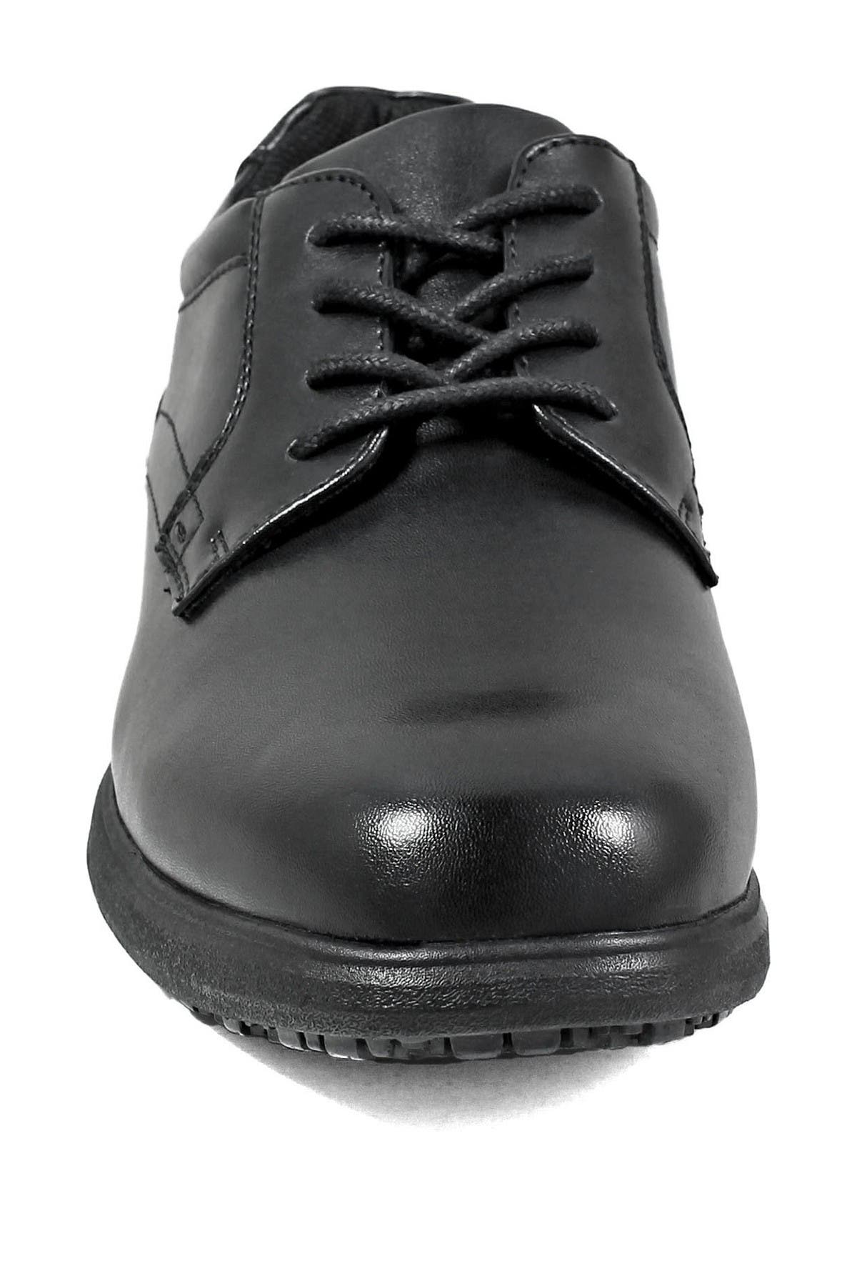 NUNN BUSH Sherman Slip-Resistant Plain Toe Work Derby - Wide Width Available, Alternate, color, Black