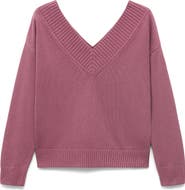 MANGO TEEN Wide V-Neck Cotton Sweater