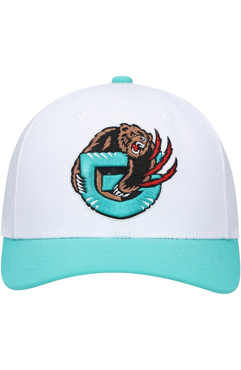 Mitchell & Ness Men's Mitchell & Ness White/Turquoise Vancouver Grizzlies Hardwood Classics Core 2-Tone 2.0 Pro Snapback Hat, Alternate, color, 