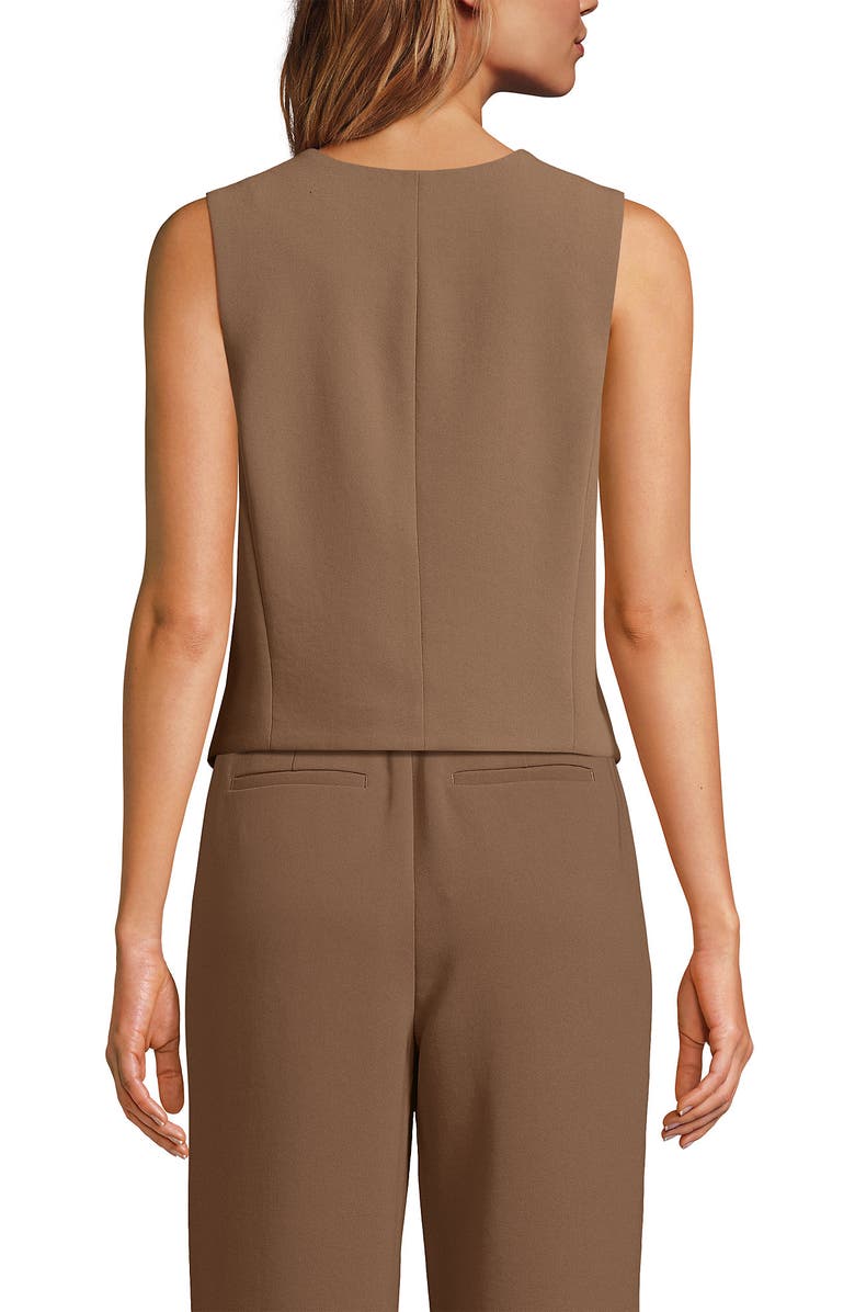 Lands' End Crepe Button Front Vest, Alternate, color, 