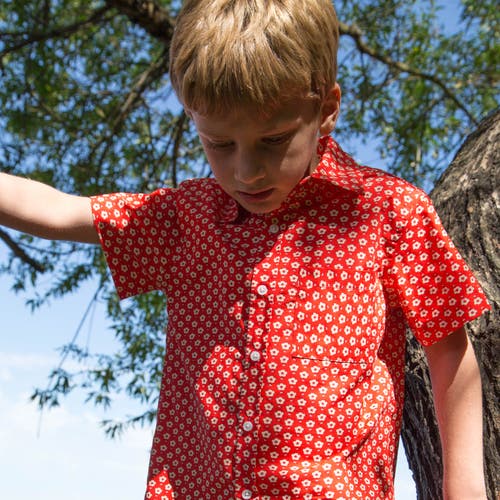 Shop Beet World Boys Collar Shirt In Red