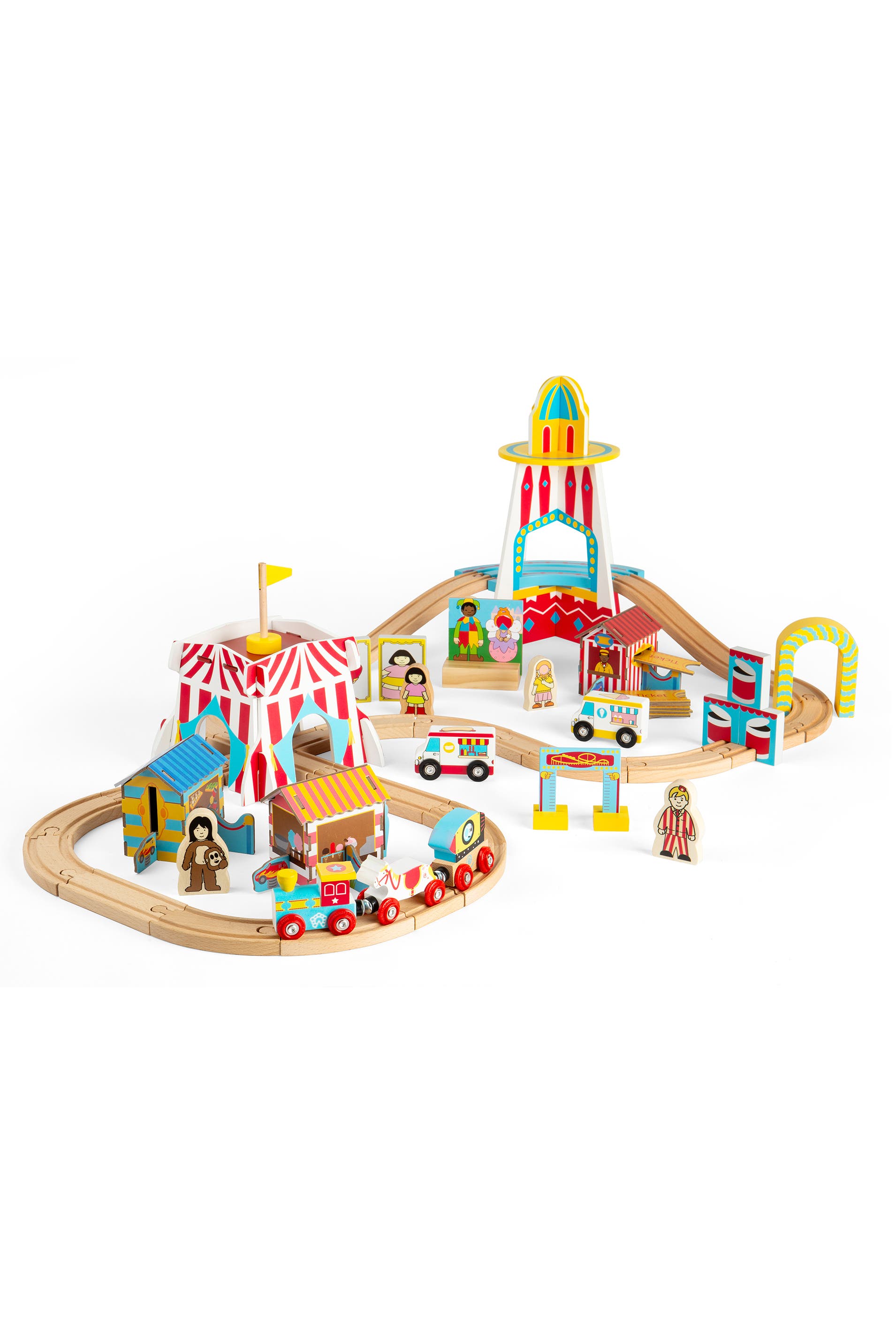 Bigjigs Rail Fun Fair Train Set in Brown 