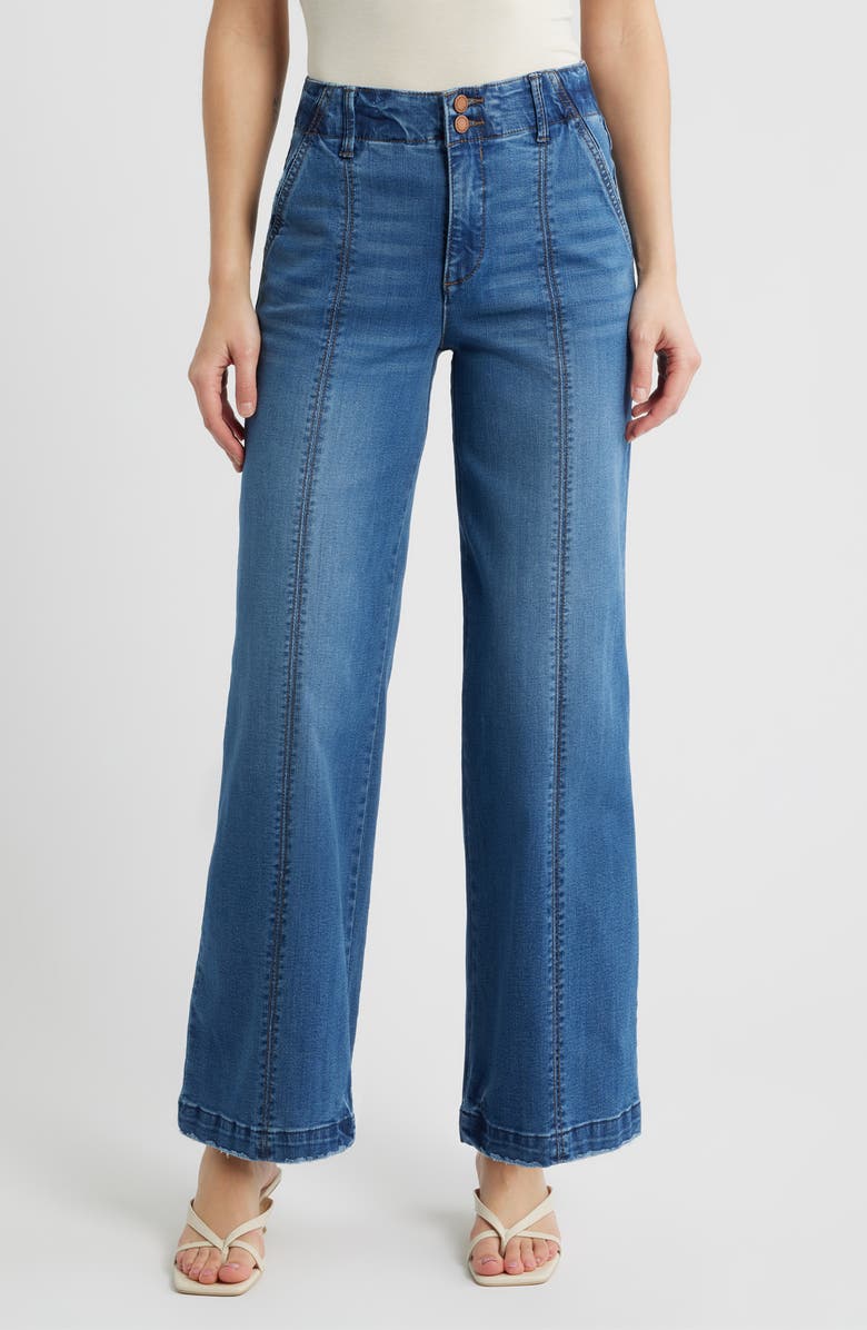 Wit & Wisdom Emma Skyrise Seamed Wide Leg Jeans, Main, color, Mid Blue Artisanal