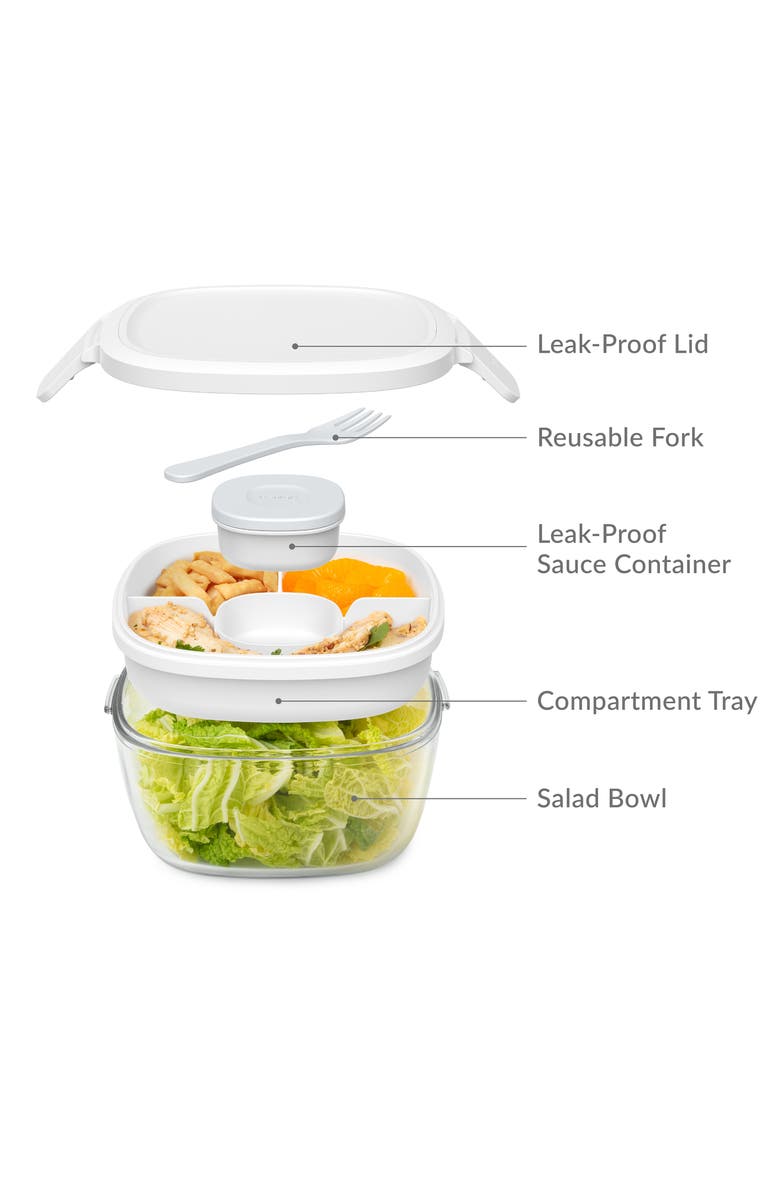 BENTGO Glass Leak Proof White Salad Container, Alternate, color, 