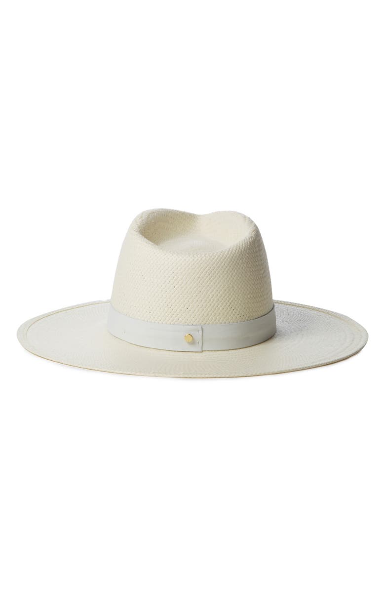 Janessa Leoné Packable Straw Fedora, Alternate, color, Bleach