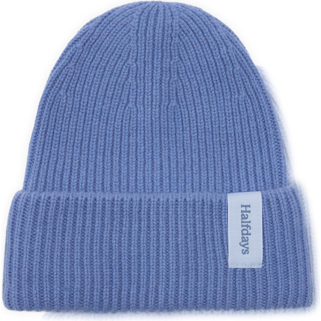 Halfdays Rib Merino Wool Beanie In Purple