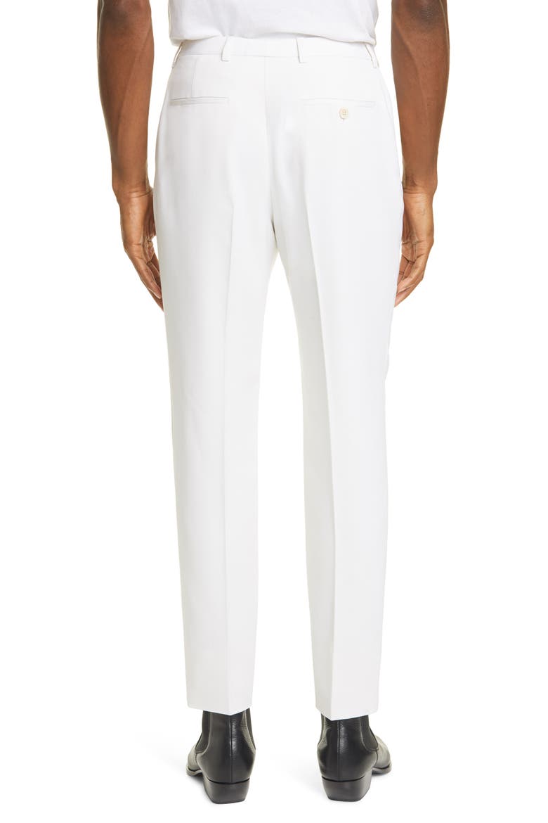 White Wool Straight Leg Pants, Alternate, color, IVORY