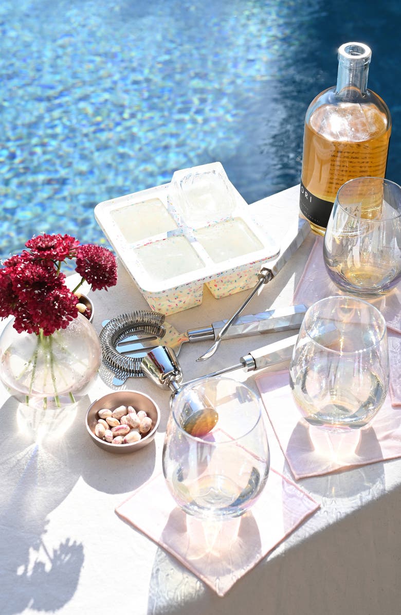 ATELIER SAUCIER Apéritif Set of 4 Embroidered Edge Cocktail Napkins, Alternate, color,