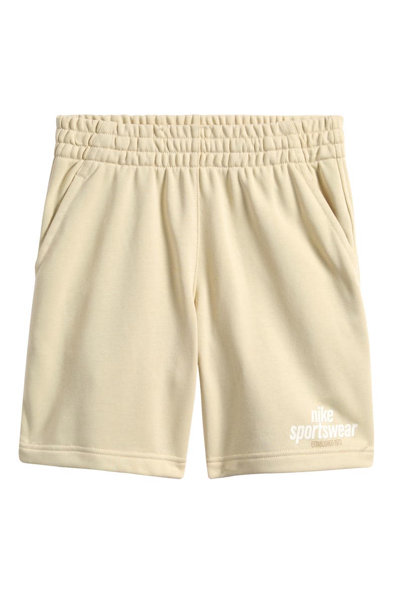 Kids' Sportswear Club Big Kids' French-Terry Shorts, Main, color, LIGHT KHAKI/ BEIGE/ SAIL