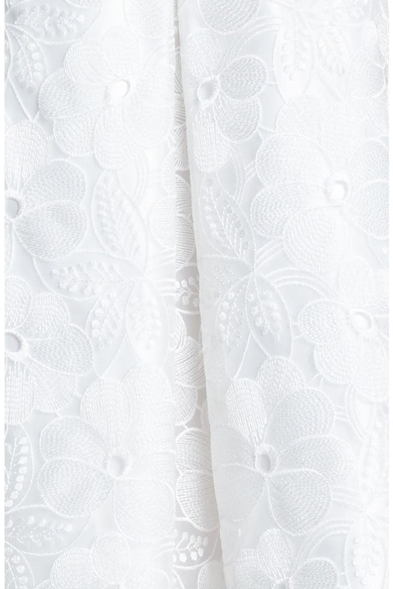 Embroidered Organza Fit & Flare Dress, Alternate, color, IVORY