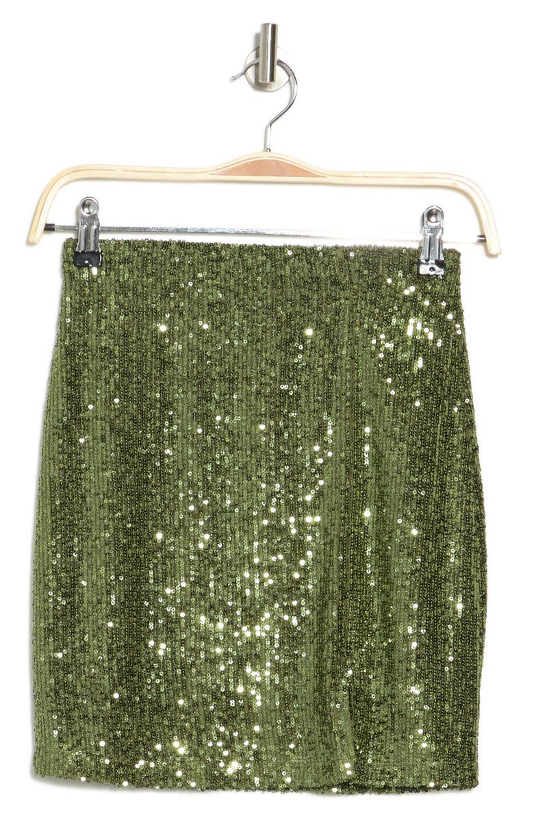 Topshop Sequin Miniskirt, Alternate, color,